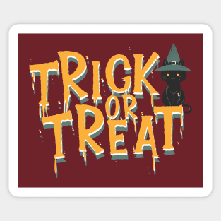 Halloween Trick or Treat I Halloween Black Cat I Halloween Global Trendy Costumes Sticker